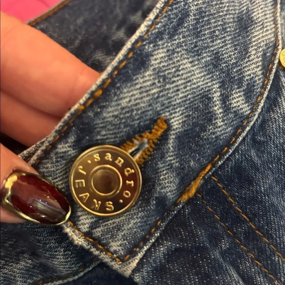 Sandro Women's Blue Straight Jeans, US4 - Picture 4 of 8